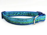 Blue Green Ombre Sparkle Dog Collar