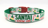 Elf Santa I Know Him Dog Collar