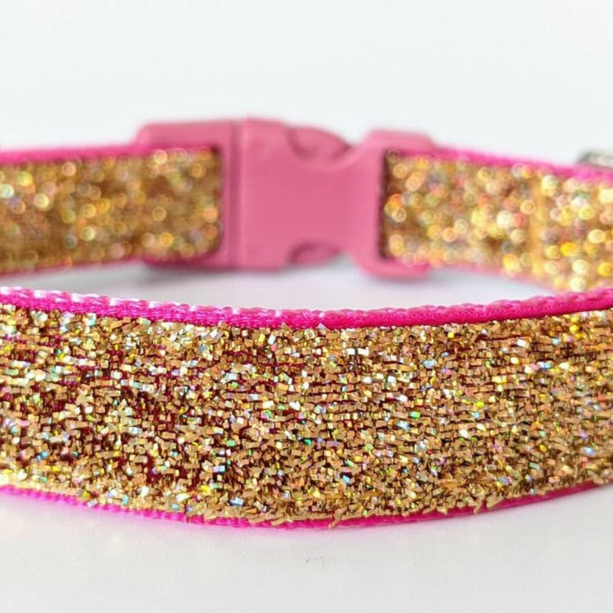 Gold glitter dog collar best sale