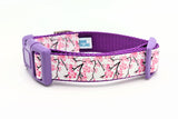 Pink Cherry Blossom & Branches Dog Collar - Spring Floral Design