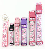 Pink Cherry Blossom & Branches Dog Collar - Spring Floral Design