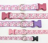 Pink Cherry Blossom & Branches Dog Collar - Spring Floral Design