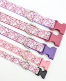 Pink Cherry Blossom & Branches Dog Collar - Spring Floral Design