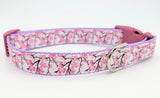 Pink Cherry Blossom & Branches Dog Collar - Spring Floral Design