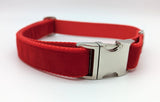 Red Velvet Dog Collar - Made to Order