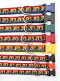 Bigfoot Dog Collar - Sasquatch Sunset Silhouette Pattern Ribbon Pet Collar