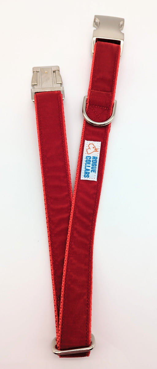 Red Velvet X-LARGE Dog Collar - Ready to Ship – Rogue Collars
