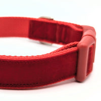 Red Velvet LARGE Dog Collar - Ready to Ship