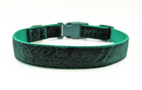 Evergreen Velvet Dog Collar - Made to Order
