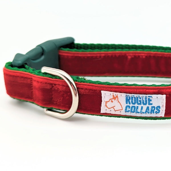 Red Velvet SMALL Dog Collar - Ready to Ship