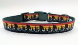 Bigfoot Dog Collar - Sasquatch Sunset Silhouette Pattern Ribbon Pet Collar