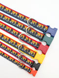 Bigfoot Dog Collar - Sasquatch Sunset Silhouette Pattern Ribbon Pet Collar
