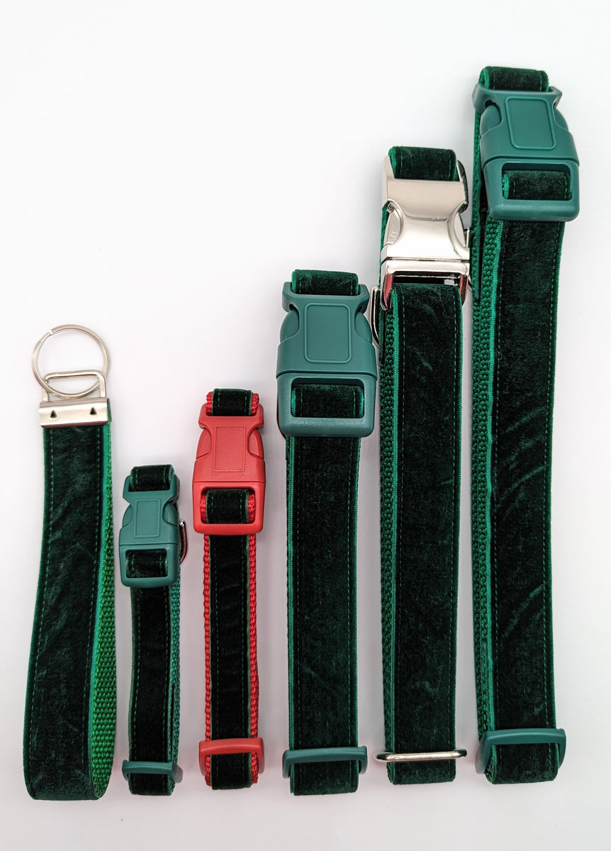 Evergreen Velvet Dog Collar - Made to Order – Rogue Collars