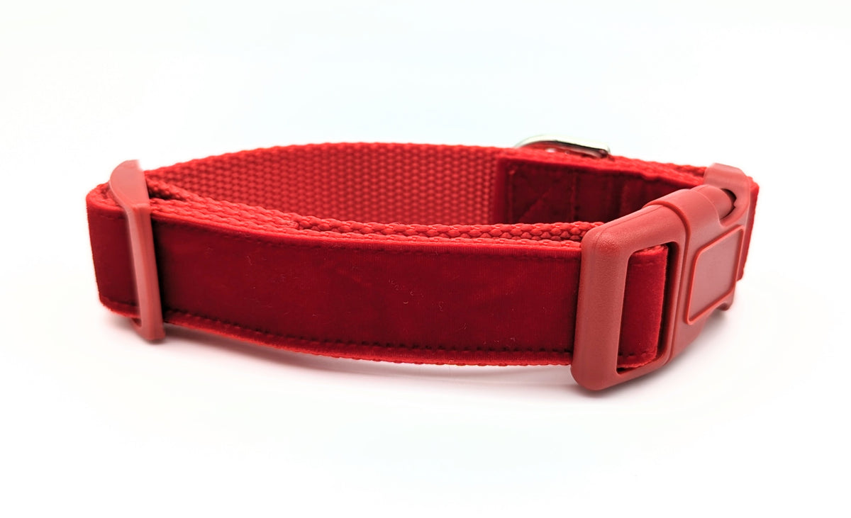Red Velvet SMALL Dog Collar - Ready to Ship – Rogue Collars