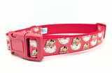 Dog collar with Santa Claus pattern on a white background