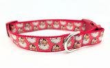 Dog collar with Santa Claus pattern on a white background