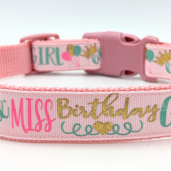 Lil Miss Birthday Girl Dog Collar