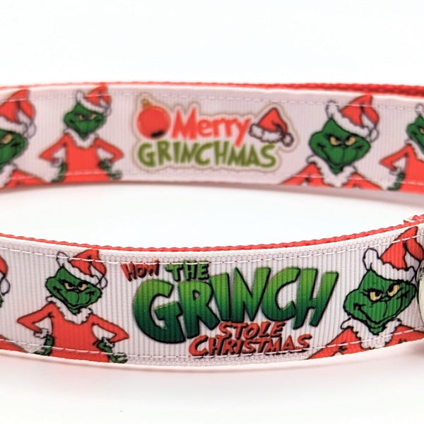 Merry Grinchmas LARGE Dog Collar - Ready to Ship