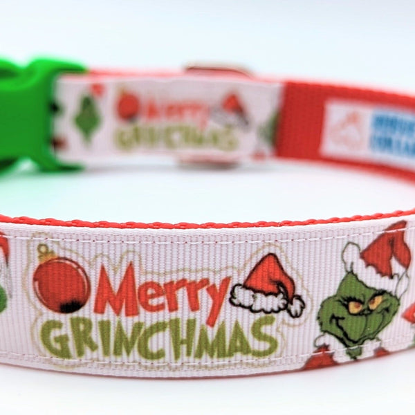 Merry Grinchmas Dog Collar - Made to Order