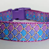Purple Mermaid Scales Dog Collar