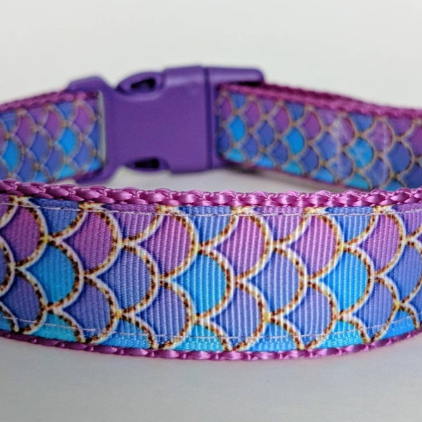 Purple Mermaid Scales Dog Collar