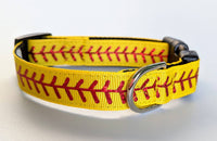 Softball Stitches Dog Collar