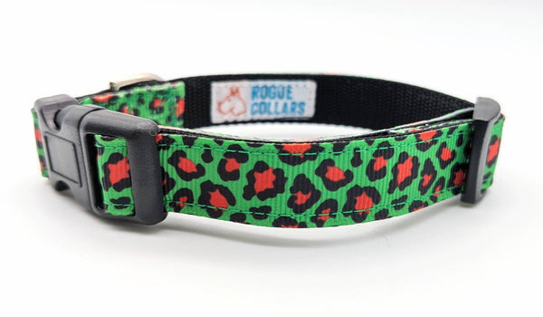Christmas Leopard Print Dog Collar