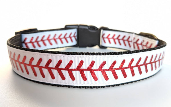 Baseball Stitch White Belt Strap with Buckle 